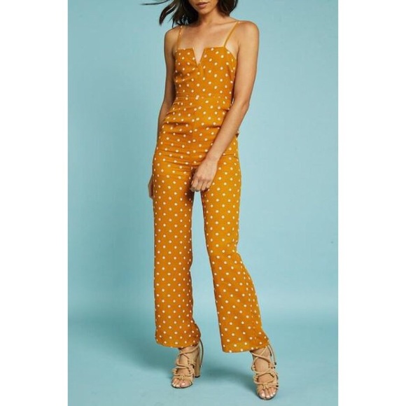 Mustard Polka Dot Jumpsuit - Picture 6 of 8
